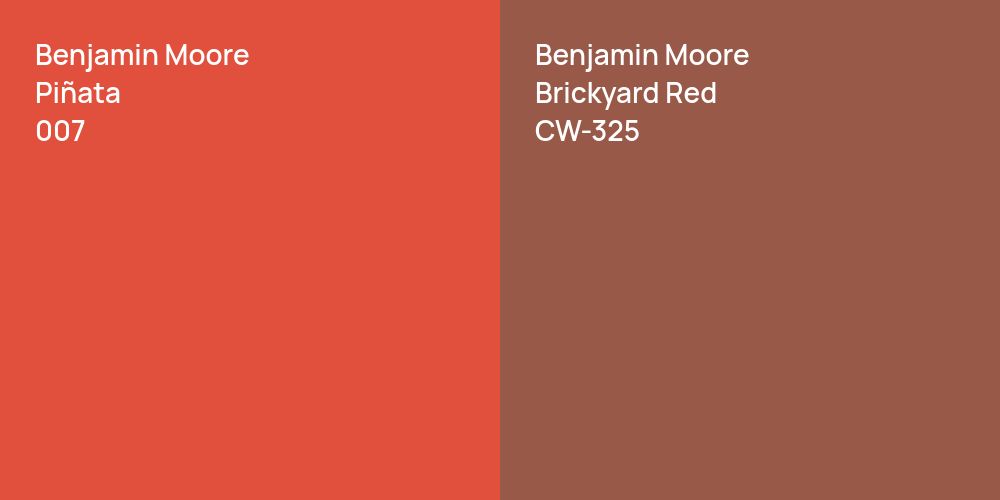 Benjamin Moore Piñata vs. Benjamin Moore Brickyard Red