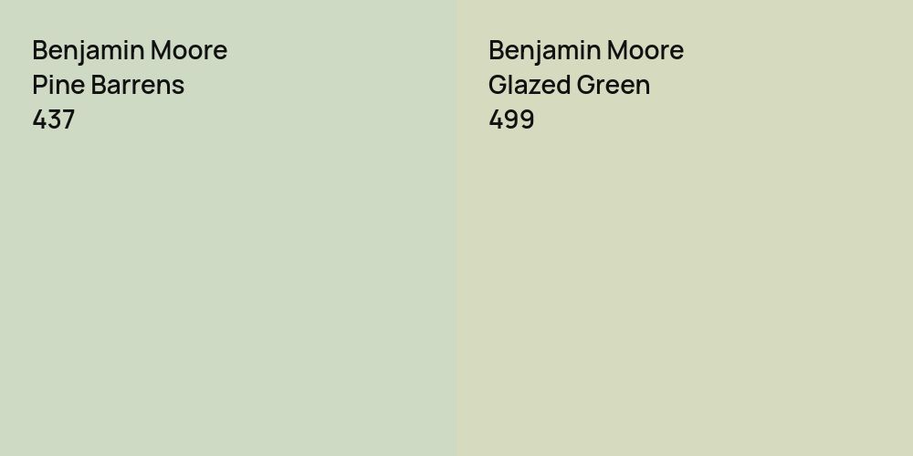 Benjamin Moore Pine Barrens vs. Benjamin Moore Glazed Green