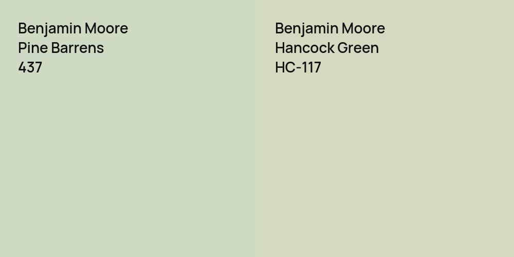 Benjamin Moore Pine Barrens vs. Benjamin Moore Hancock Green