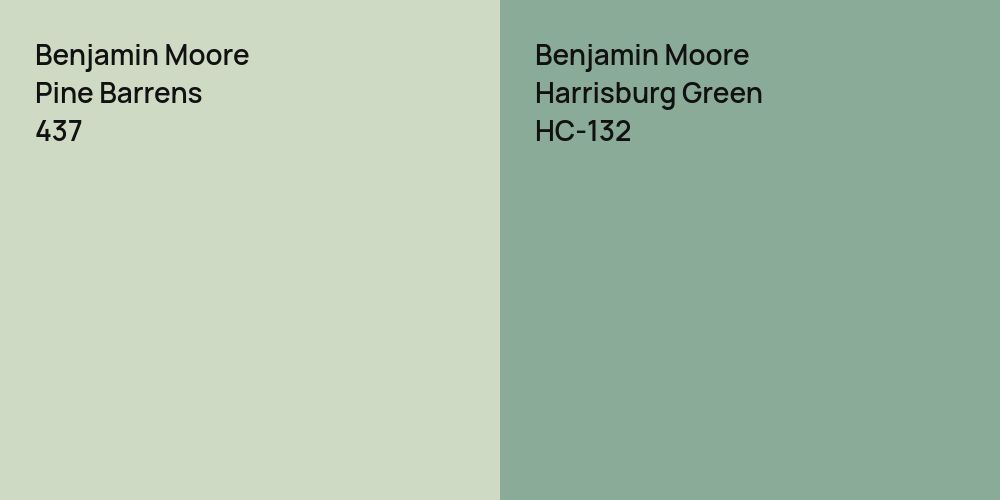 Benjamin Moore Pine Barrens vs. Benjamin Moore Harrisburg Green