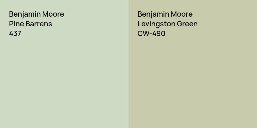 Benjamin Moore Pine Barrens vs. Benjamin Moore Levingston Green