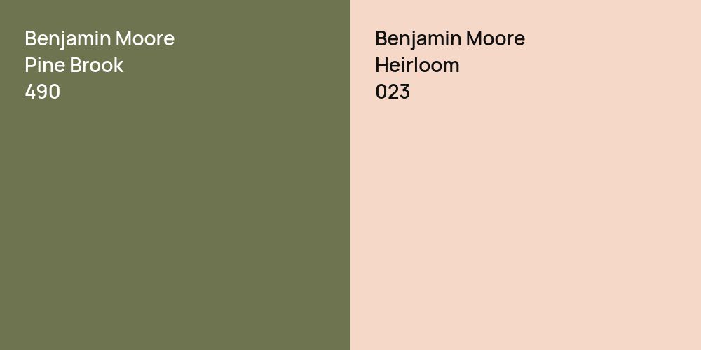 Benjamin Moore Pine Brook vs. Benjamin Moore Heirloom