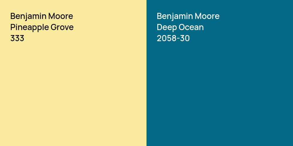 Benjamin Moore Pineapple Grove vs. Benjamin Moore Deep Ocean