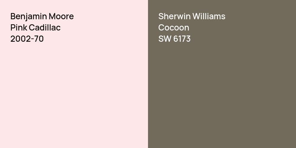 Benjamin Moore Pink Cadillac vs. Sherwin Williams Cocoon