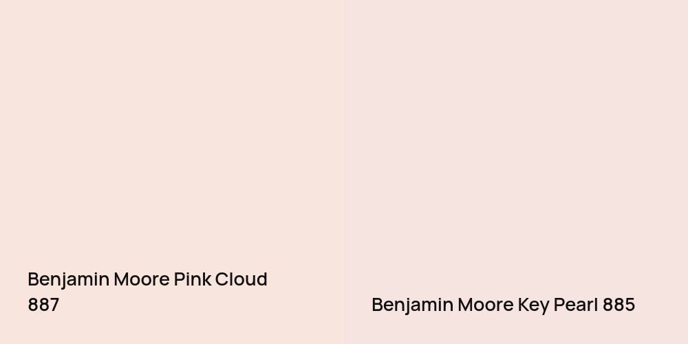 Benjamin Moore Pink Cloud vs. Benjamin Moore Key Pearl