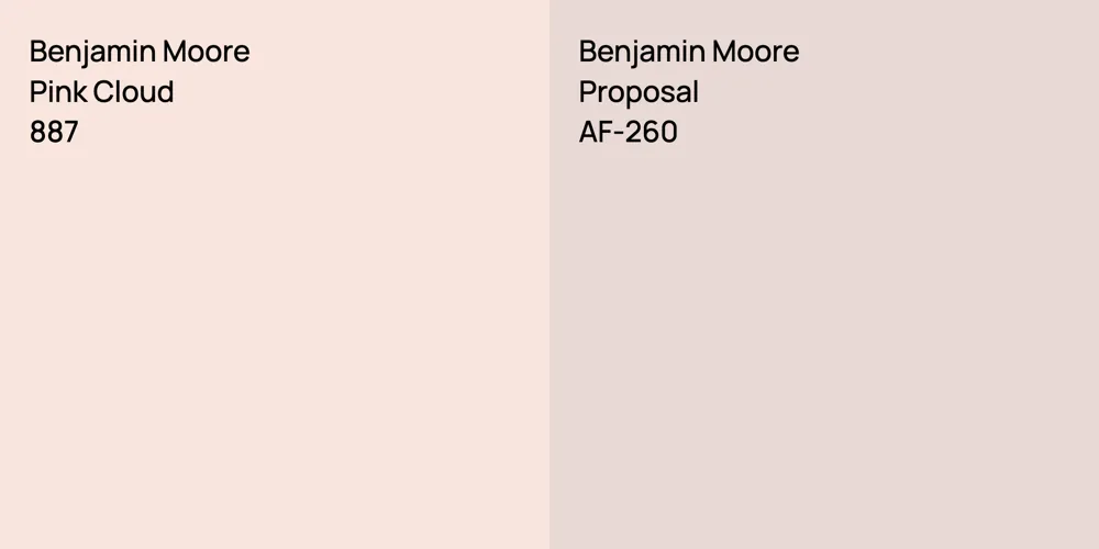 Benjamin Moore Pink Cloud vs. Benjamin Moore Proposal