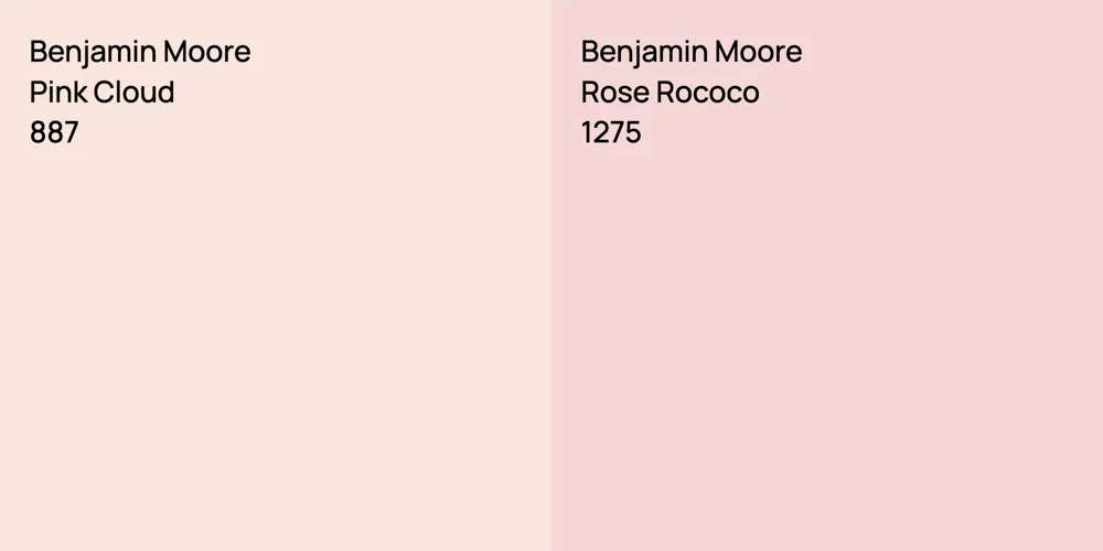 Benjamin Moore Pink Cloud vs. Benjamin Moore Rose Rococo