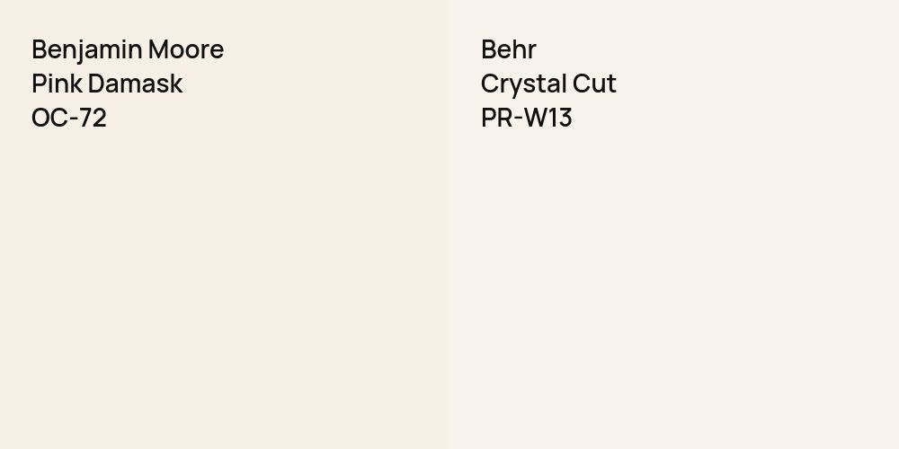 Benjamin Moore Pink Damask vs. Behr Crystal Cut