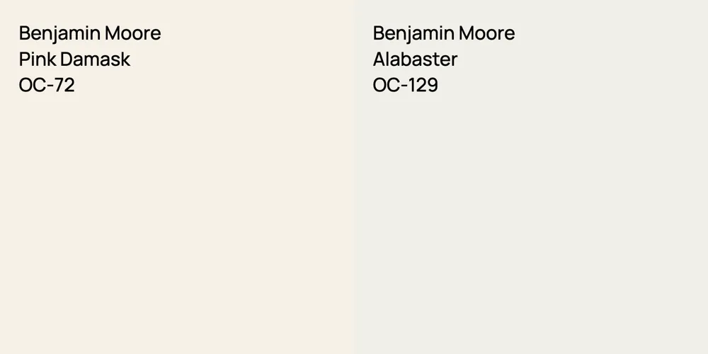 Benjamin Moore Pink Damask vs. Benjamin Moore Alabaster