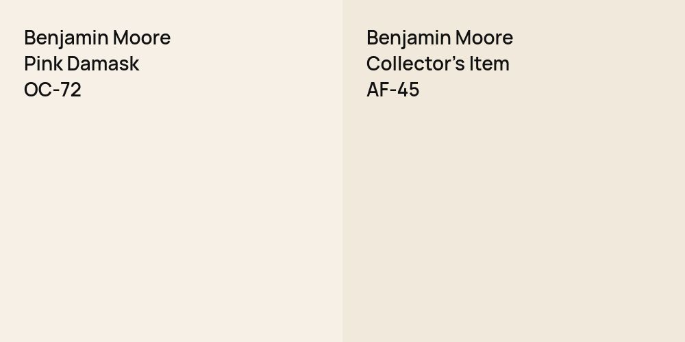 Benjamin Moore Pink Damask vs. Benjamin Moore Collector's Item