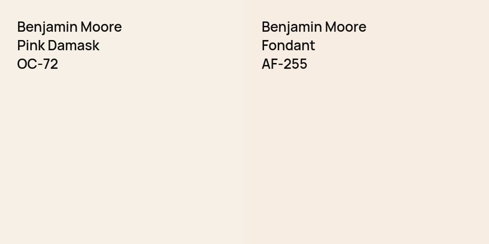 Benjamin Moore Pink Damask vs. Benjamin Moore Fondant