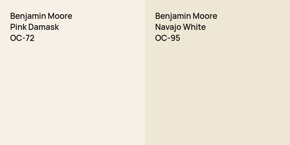 Benjamin Moore Pink Damask vs. Benjamin Moore Navajo White