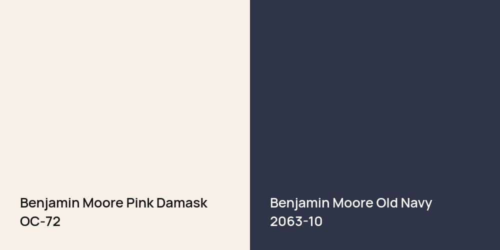 Benjamin Moore Pink Damask vs. Benjamin Moore Old Navy