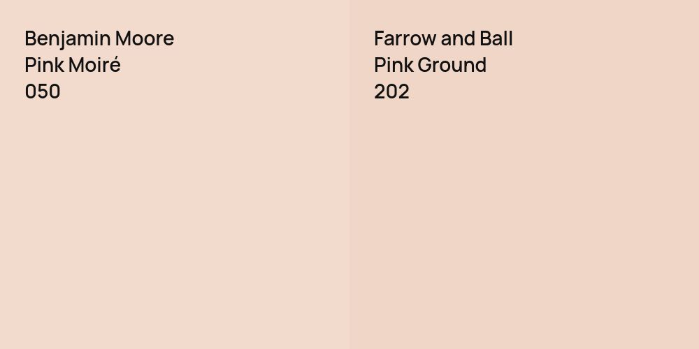 Benjamin Moore Pink Moiré vs. Farrow and Ball Pink Ground