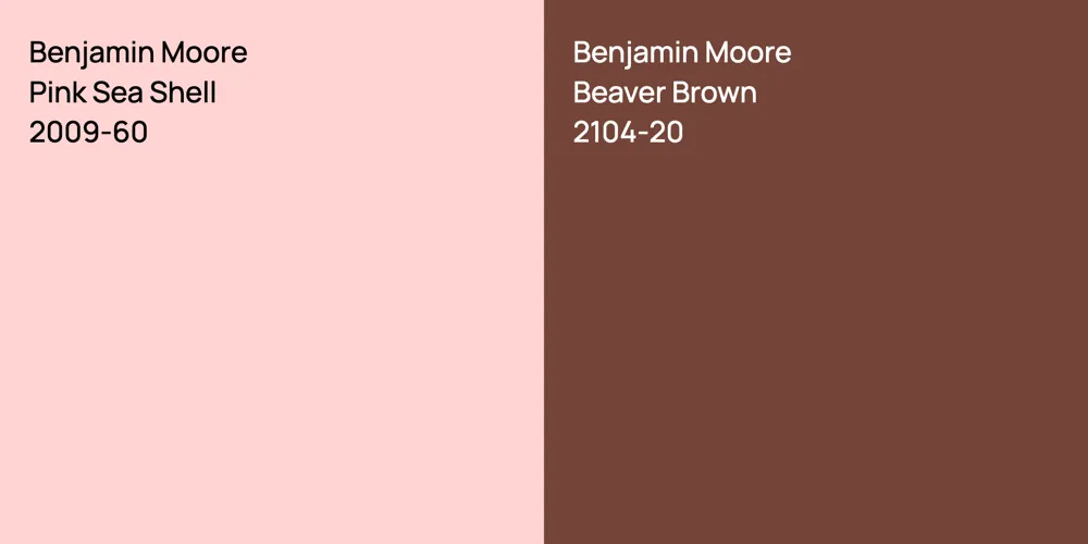 Benjamin Moore Pink Sea Shell vs. Benjamin Moore Beaver Brown