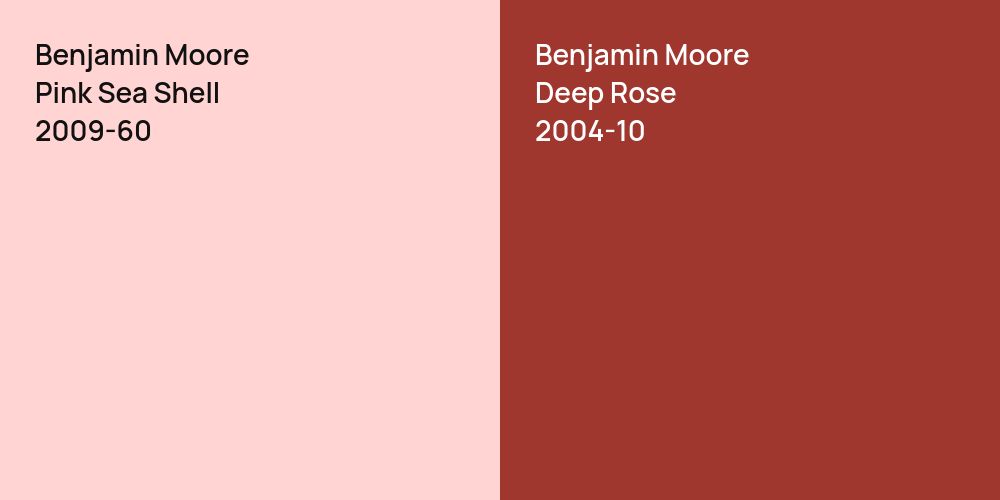 Benjamin Moore Pink Sea Shell vs. Benjamin Moore Deep Rose