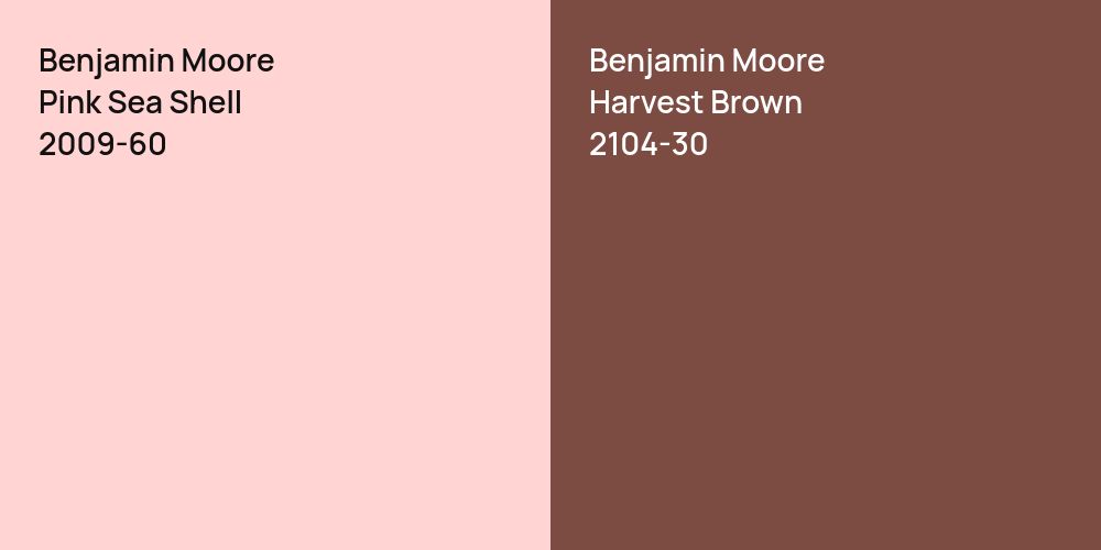 Benjamin Moore Pink Sea Shell vs. Benjamin Moore Harvest Brown