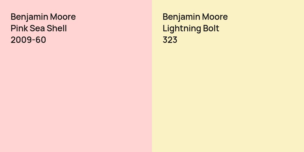 Benjamin Moore Pink Sea Shell vs. Benjamin Moore Lightning Bolt