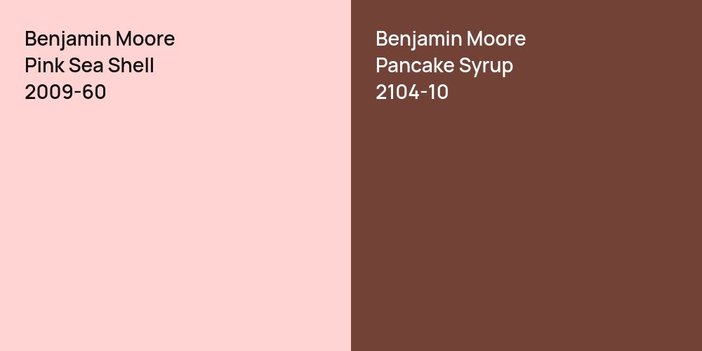 Benjamin Moore Pink Sea Shell vs. Benjamin Moore Pancake Syrup