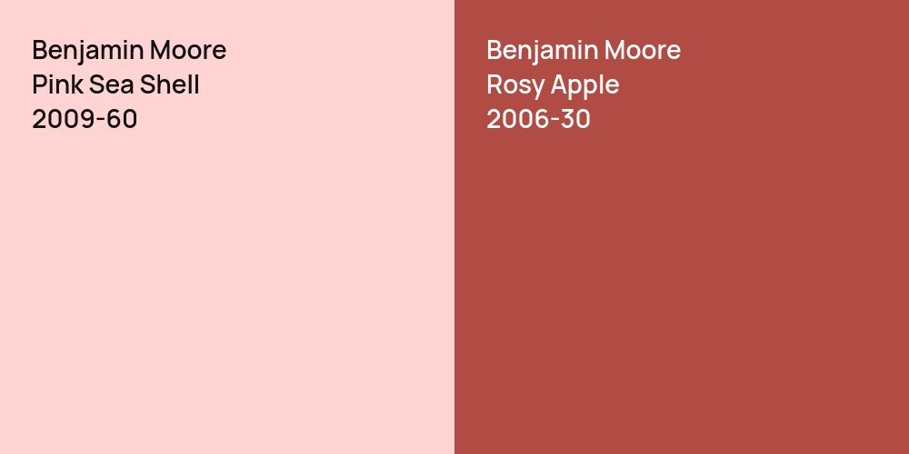 Benjamin Moore Pink Sea Shell vs. Benjamin Moore Rosy Apple