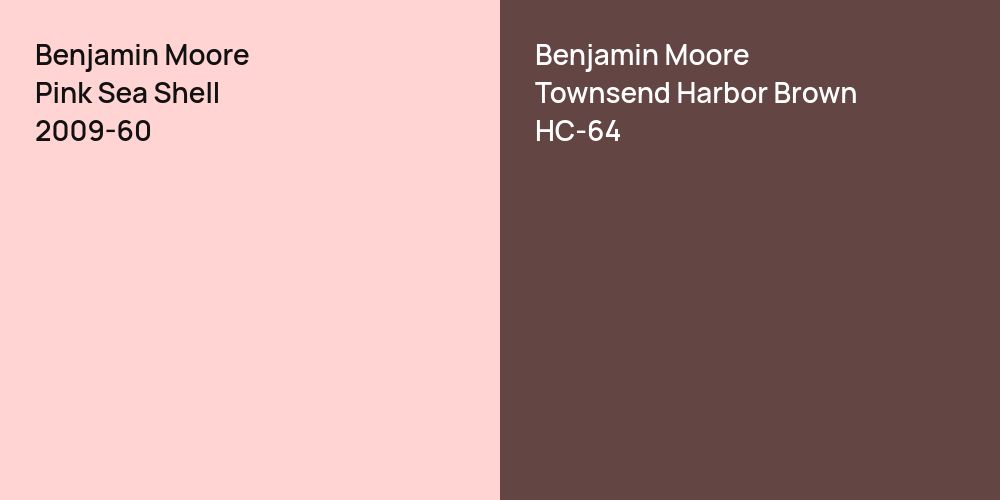 Benjamin Moore Pink Sea Shell vs. Benjamin Moore Townsend Harbor Brown