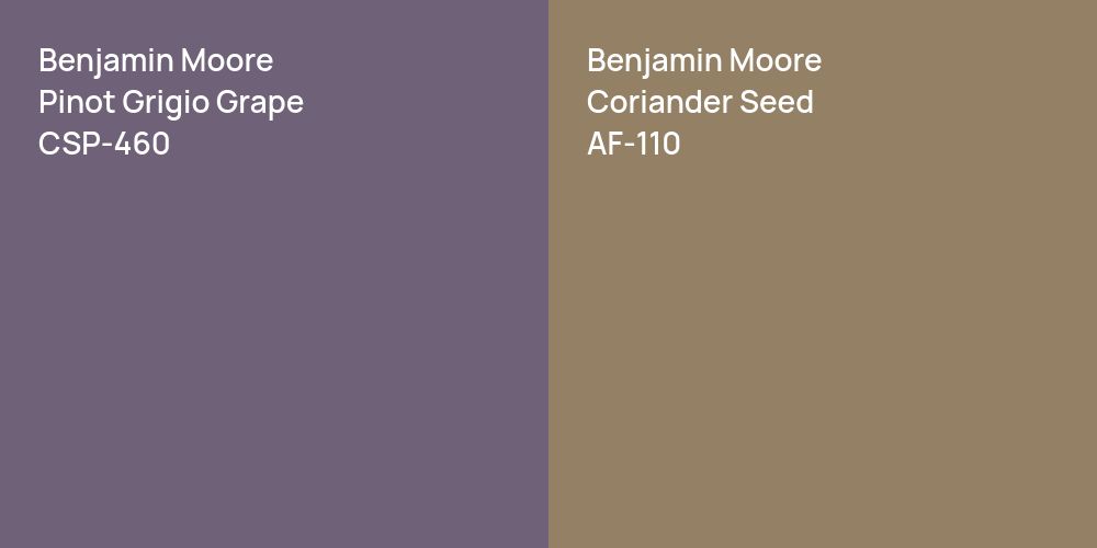 Benjamin Moore Pinot Grigio Grape vs. Benjamin Moore Coriander Seed