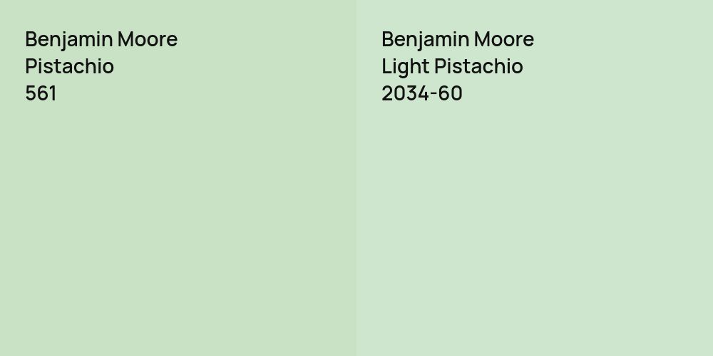 Benjamin Moore Pistachio vs. Benjamin Moore Light Pistachio