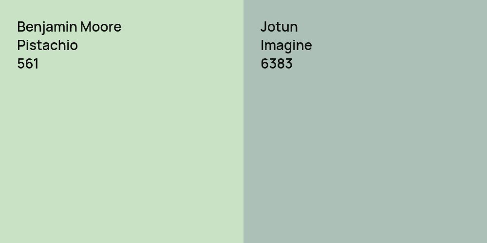 Benjamin Moore Pistachio vs. Jotun Imagine