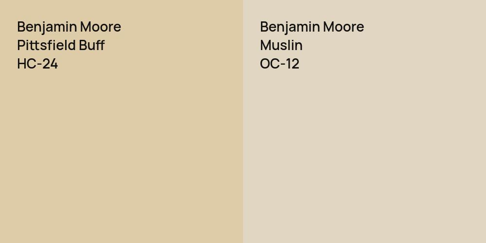 Benjamin Moore Pittsfield Buff vs. Benjamin Moore Muslin