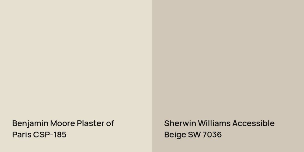 Benjamin Moore Plaster of Paris vs. Sherwin Williams Accessible Beige