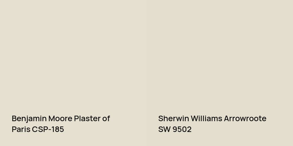 Benjamin Moore Plaster of Paris vs. Sherwin Williams Arrowroote