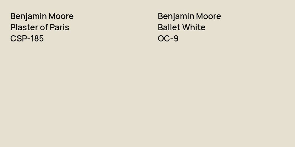 Benjamin Moore Plaster of Paris vs. Benjamin Moore Ballet White