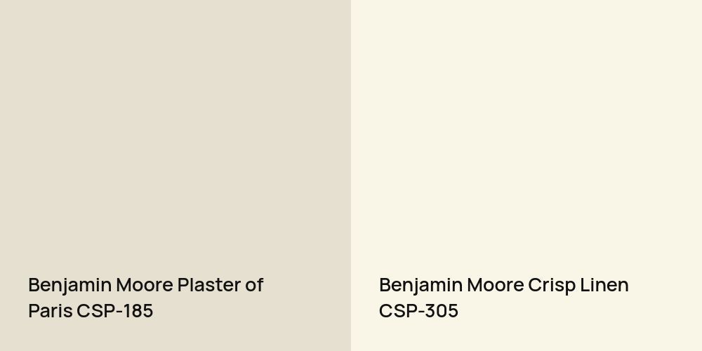 Benjamin Moore Plaster of Paris vs. Benjamin Moore Crisp Linen