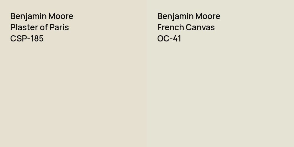 Benjamin Moore Plaster of Paris vs. Benjamin Moore French Canvas