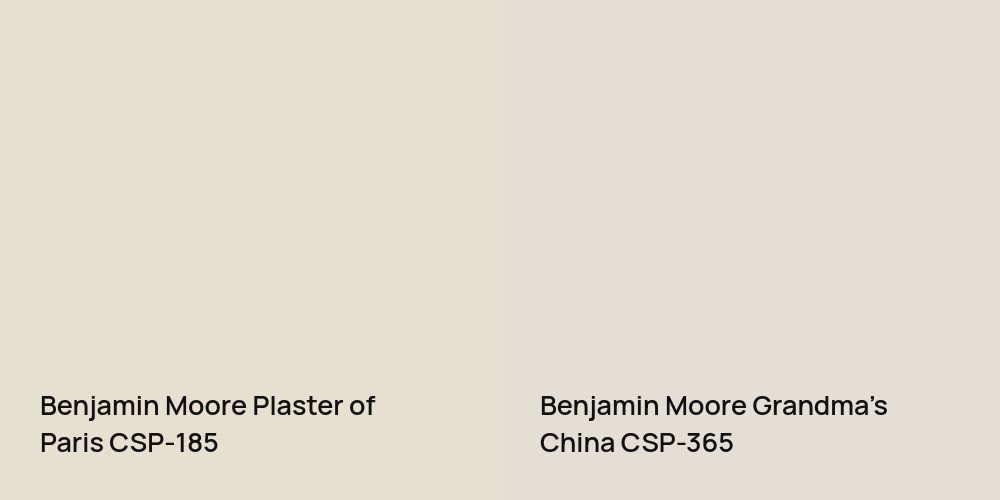 Benjamin Moore Plaster of Paris vs. Benjamin Moore Grandma's China