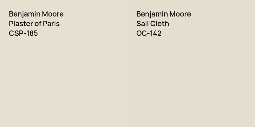 Benjamin Moore Plaster of Paris vs. Benjamin Moore Sail Cloth