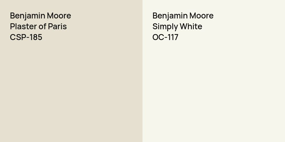 Benjamin Moore Plaster of Paris vs. Benjamin Moore Simply White