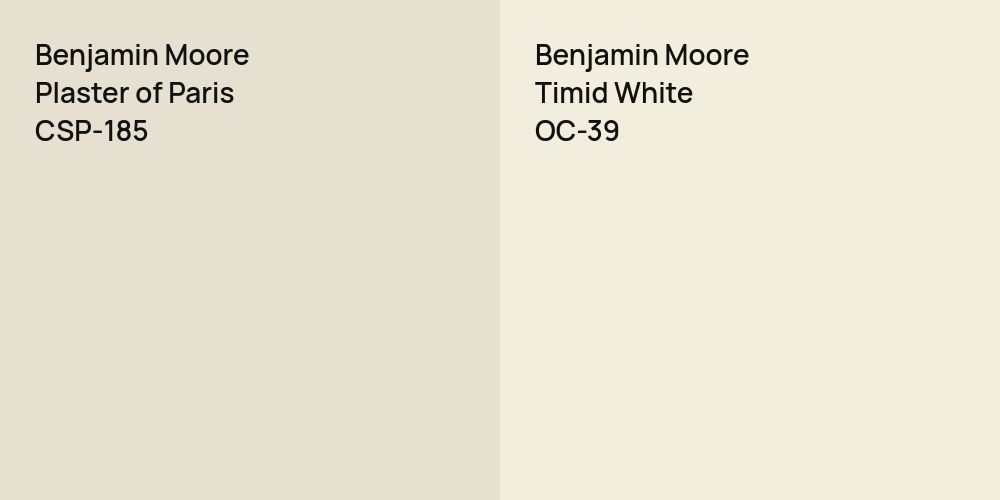 Benjamin Moore Plaster of Paris vs. Benjamin Moore Timid White