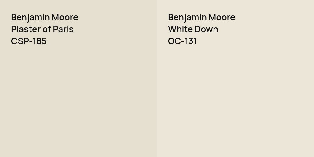 Benjamin Moore Plaster of Paris vs. Benjamin Moore White Down