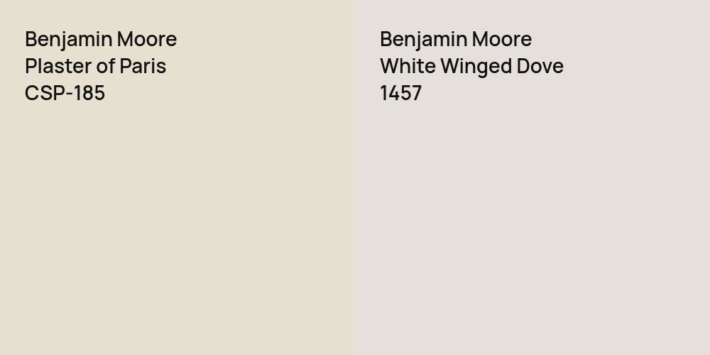 Benjamin Moore Plaster of Paris vs. Benjamin Moore White Winged Dove