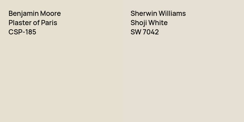 Benjamin Moore Plaster of Paris vs. Sherwin Williams Shoji White