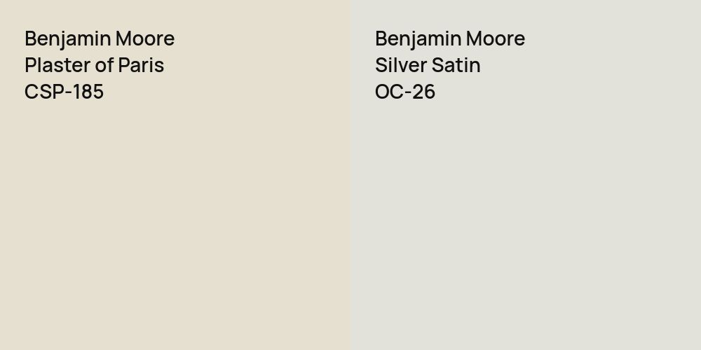 Benjamin Moore Plaster of Paris vs. Benjamin Moore Silver Satin