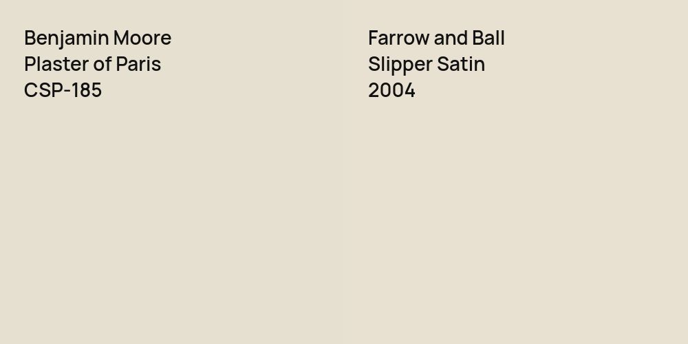 Benjamin Moore Plaster of Paris vs. Farrow and Ball Slipper Satin