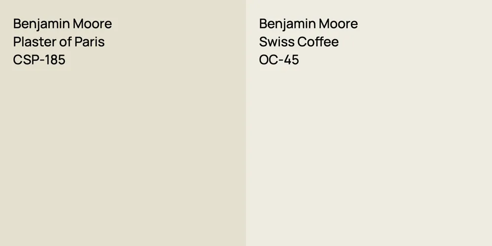 Benjamin Moore Plaster of Paris vs. Benjamin Moore Swiss Coffee