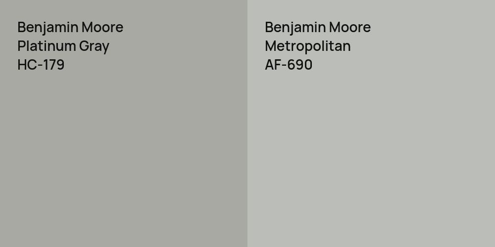 Benjamin Moore Platinum Gray vs. Benjamin Moore Metropolitan