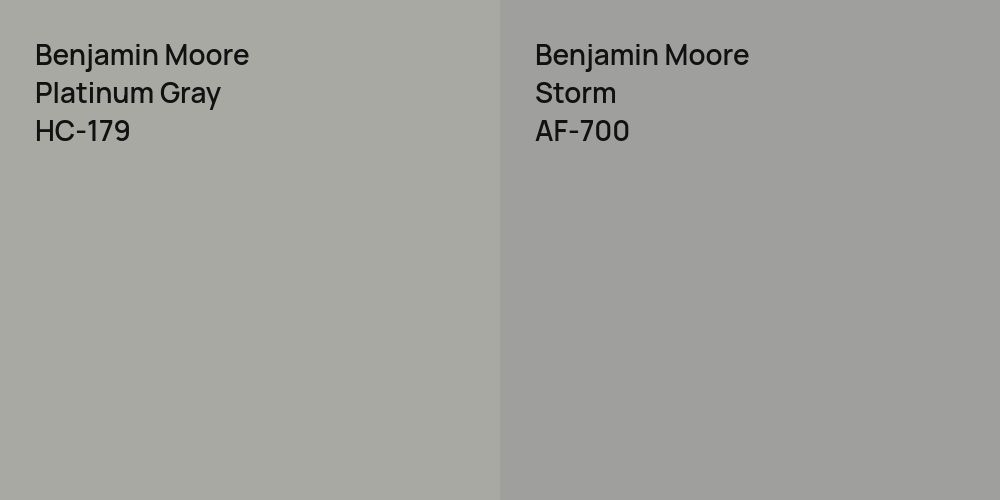 Benjamin Moore Platinum Gray vs. Benjamin Moore Storm