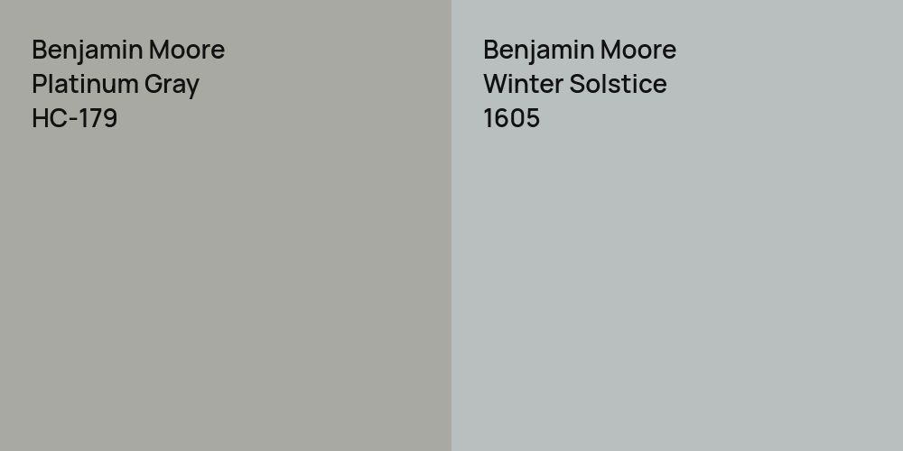 Benjamin Moore Platinum Gray vs. Benjamin Moore Winter Solstice