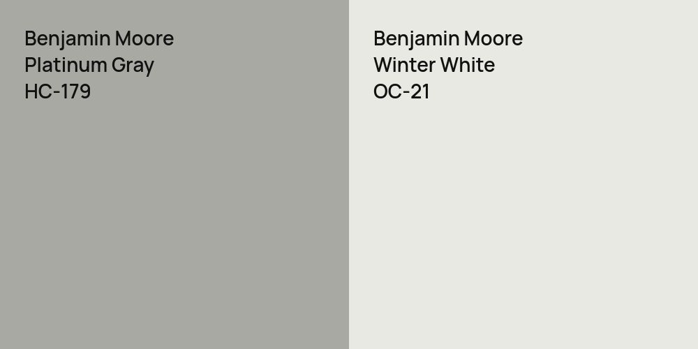 Benjamin Moore Platinum Gray vs. Benjamin Moore Winter White