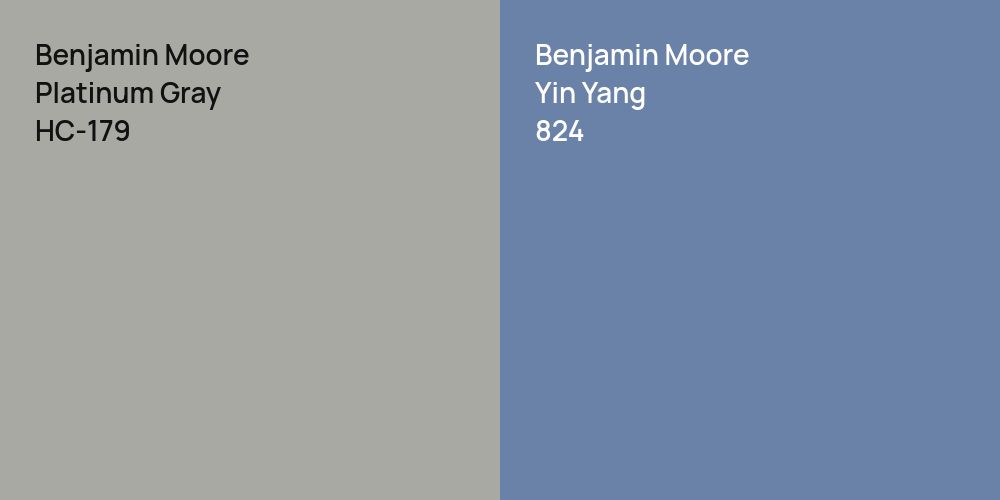 Benjamin Moore Platinum Gray vs. Benjamin Moore Yin Yang