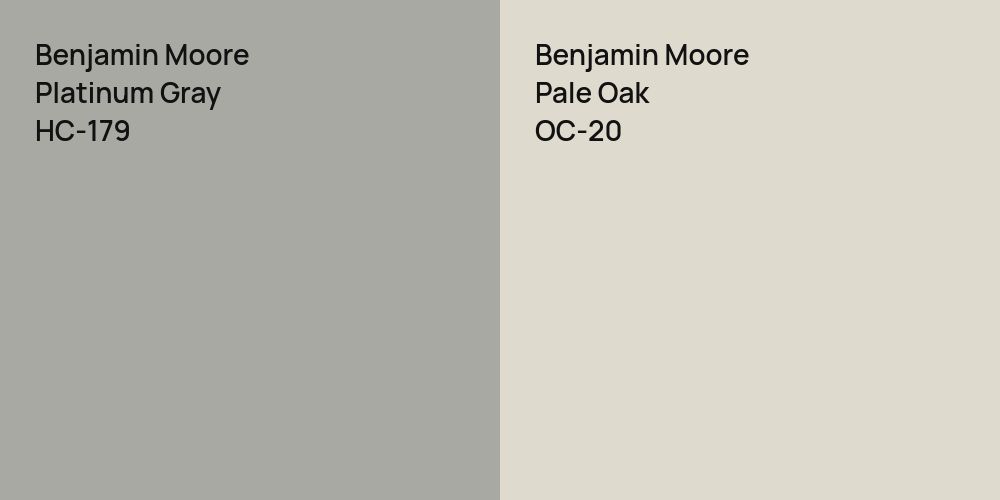 Benjamin Moore Platinum Gray vs. Benjamin Moore Pale Oak